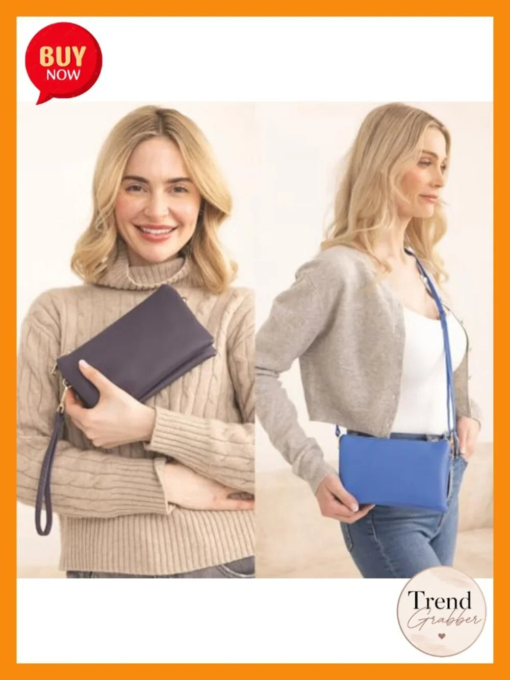 Vegan Leather Crossbody Bag Wristlet Clutch Purse for Women